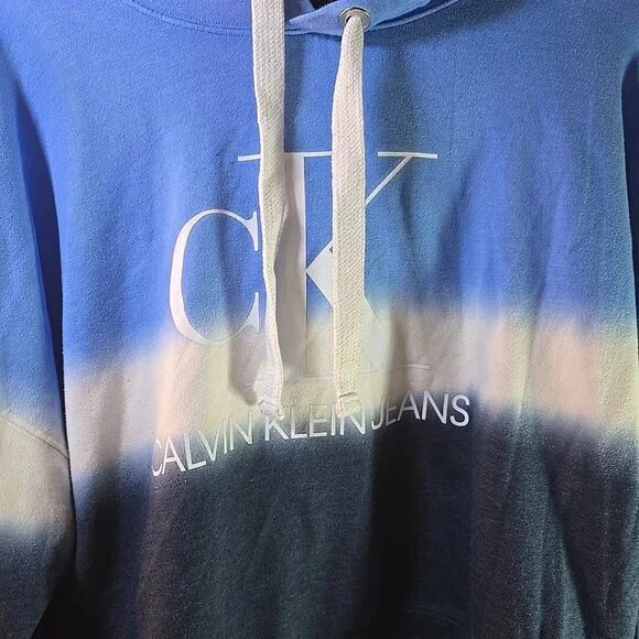 2 Calvin Klein Women Tie Dye Block Monogram Logo Cropped Hoodies Size XL & XXL - Picture 3 of 14